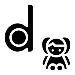 d lowercase doll letter alphabet
