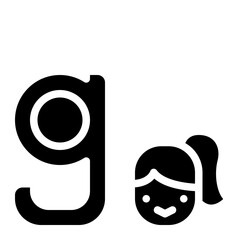 g lowercase girl letter alphabet