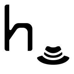h lowercase hat letter alphabet