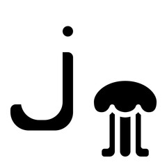 j lowercase jellyfish letter alphabet