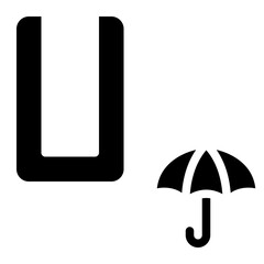 u capital letter alphabet umbrella