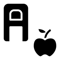 a capital letter alphabet apple