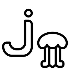 j lowercase jellyfish letter alphabet