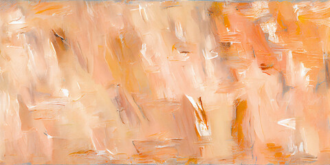 Abstract paint texture backdrop in peach and orange colors. Banner size with space for text.