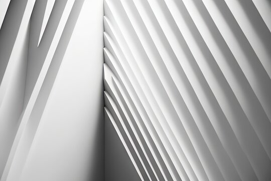  a black and white photo of a building with wavy lines on the side of the building and a light coming through the roof of the building.  generative ai