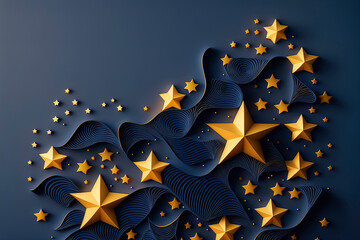 Blue background with golden stars. AI
