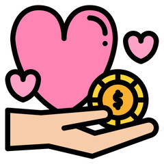 charity donate money heart help