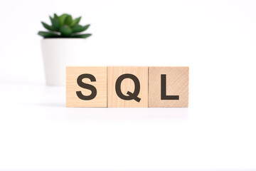 SQL - sales qualified lead - acronym on wooden cubes on white background. business concept © Maks_Lab