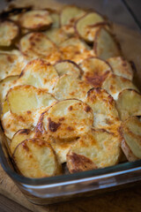 Roast potato moussaka ready for serving