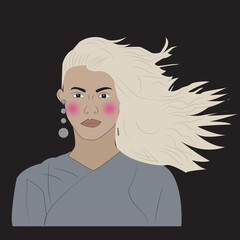 portrait of a woman Vector flat illustration. Avatar for a social network. Vector flat illustration