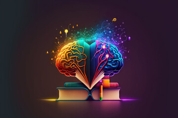 notion of education and graduation. research information to generate original ideas and find solutions, Online education course degree certificate for e learning. Generative AI