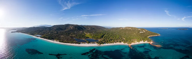Foto auf Acrylglas Palombaggia Strand, Korsika palombaggia beach corsica porto vecchio panorama
