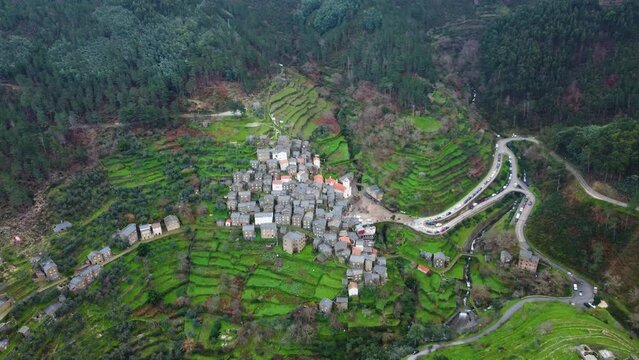 Aerial shot of Piodao the picturesque little village in Portugal.