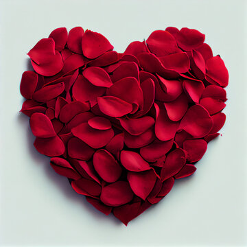 heart shaped rose petals, heartshape, for valentine's day