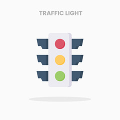 Traffic Light icon flat. Vector illustration on white background. Can used for web, app, digital product, presentation, UI and many more.