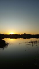 sunset over the river