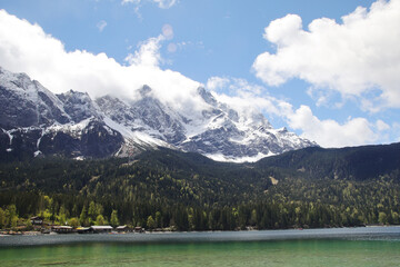 Eibsee lake in Garmisch-Partenkirchen, Bavaria, Germany