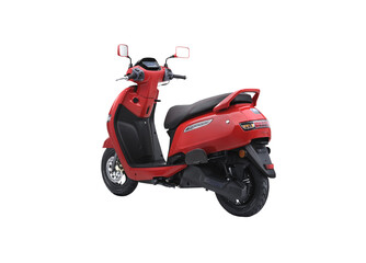 Fototapeta na wymiar red motor scooter or red scooty 