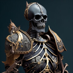skeleton in armor and mask