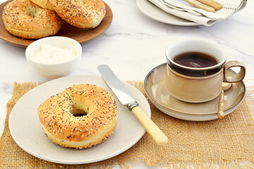 Bagels and coffee