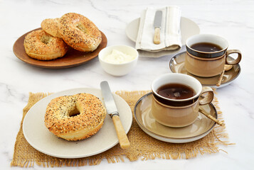 Bagels and coffee