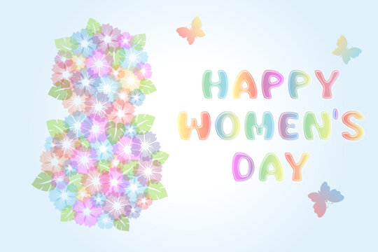 Women's day design. Concept design for international woman celebration with flowers. Floral background.