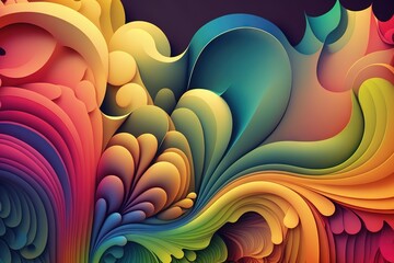 Colorful abstractionism on wallpaper and background. Abstract paint strokes, explosions and splashes. Vector. Generative AI