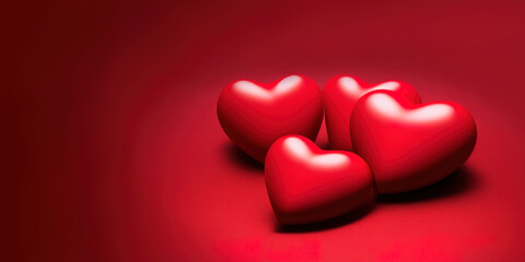 Valentine's Day Retro Background Textures - Retro Valentine's Day Red Hearts