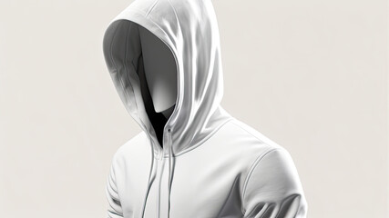 Blank invisible hoodie mockup mannequin with studio light for print