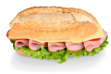 Sliced ham sandwich