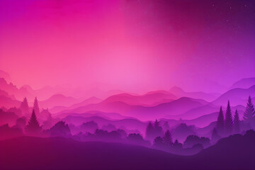 Fototapeta na wymiar purple and pink sunset in mountains