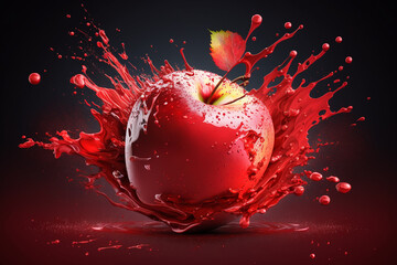 apple in water splash generative ai