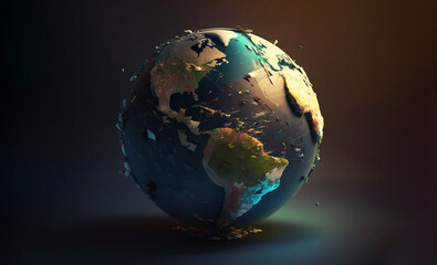 world illustration - planet earth 3d illustration