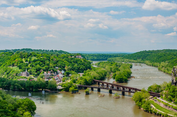 Fototapeta premium The View from Split Rock Overlook, Loudoun Heights Trail, West Virginia USA, Harpers Ferry, West Virginia
