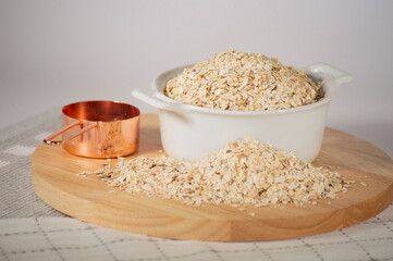 Bowl of oatmeal flakes
