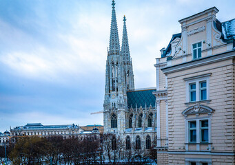 The Votivkirche is a neo-Gothic style church located on the Ringstraße in Vienna, Austria. 