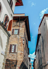 Streets of Florence, Italy, and its old buildings.