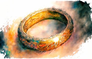 One of the Lord of the Rings rings. Generative AI - obrazy, fototapety, plakaty