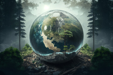 Obraz na płótnie Canvas Abstract illustration of earth planet