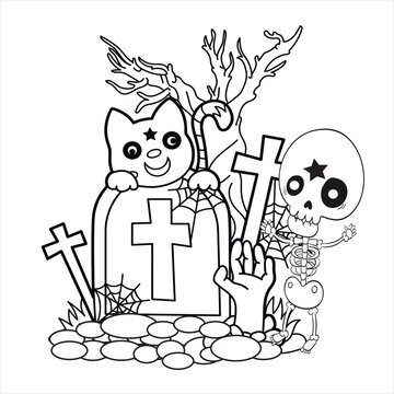 Creepy Kawaii Pastel Goth Coloring Page