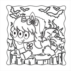 creepy kawaii pastel goth coloring page