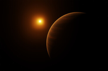 Fototapeta na wymiar Gas giant, planet, 3D illustration, 3D rendering