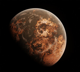 Naklejka premium Planet, space, 3d illustration, 3d rendering