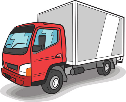 Mini Truck Lorry Heavy Vehicle Transportation Vector Illustration