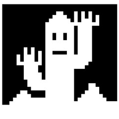 black and white of evil monster