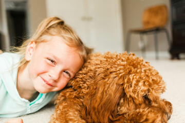 Girl and Puppy
