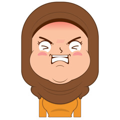 muslim girl hurt face cartoon cute
