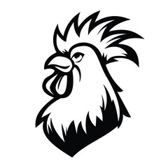 Rooster logo symbol design illustration. Clean modern logo mark design template. Illustration for personal or commercial business branding.