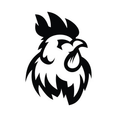 Rooster logo symbol design illustration. Clean modern logo mark design template. Illustration for personal or commercial business branding.