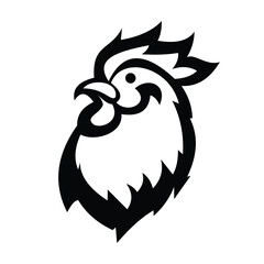 Rooster logo symbol design illustration. Clean modern logo mark design template. Illustration for personal or commercial business branding.